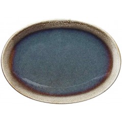 Tognana Bloom Blue & Brown Oval Plate