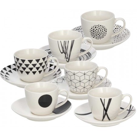 Tognana Graphic 6 Coffee Cup & Saucer Set 80 CC