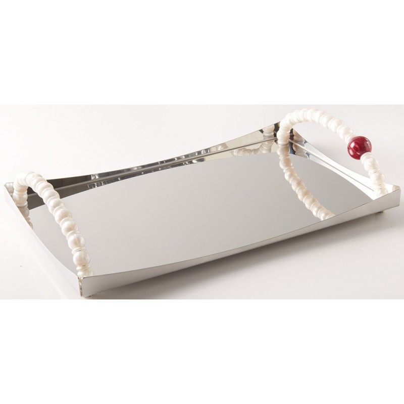 Giannini COLLIER White and Red Pearls Tray