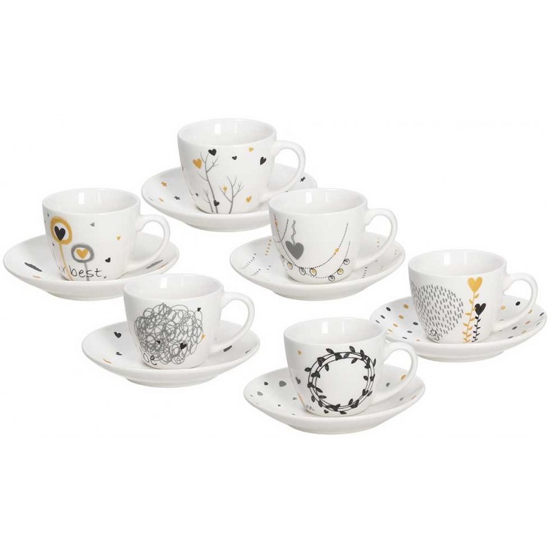 Tognana Texture Goldy Set of Coffee Cups 90 ml
