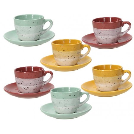 Tognana Layers Set 6 Coffee Cup & Saucer 90 ml