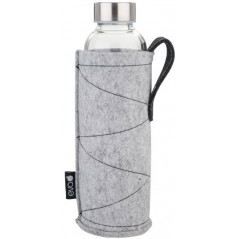 Kaufgut Eva Glassbottle With Felt Carrier Grey 500 ml