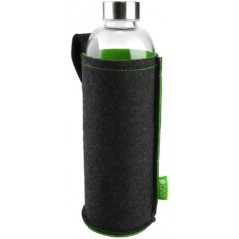 Kaufgut Eva Glassbottle With Felt Carrier Anthracite Green 750 ml