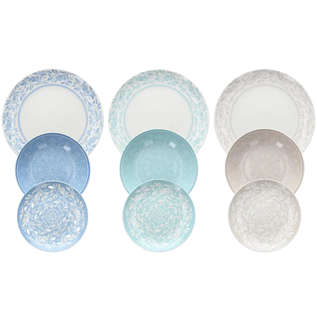 zastawa stołowa dla 6 osób 18 elementów w trzech kolorach scapol od włoskiego producenta tognana