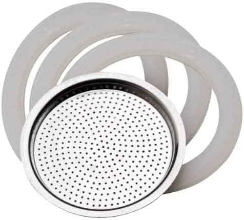 3 Uszczelki z sitkiem do kawiarek aluminiowych Pedrini