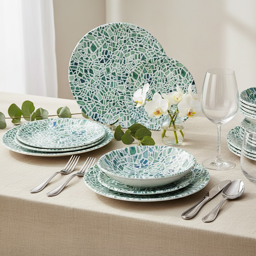 Luksusowy zestaw talerzy Emerald prosto z Włoch Tognana |Scapol.shop