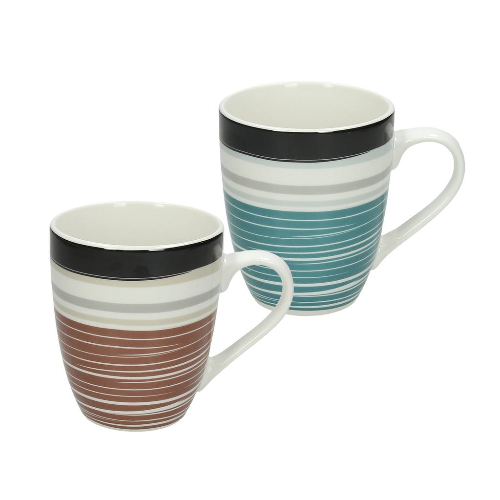 Kubek w paski 320 ml brązowy lub niebieski Vibes Tognana |scapol.shop