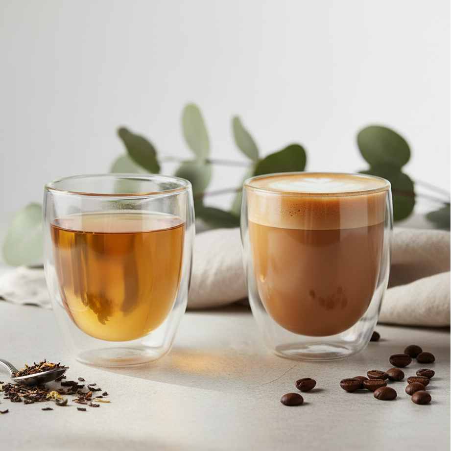 są to dwie szklanki termiczne z podwójną ścianką ze szkła do herbaty lub capucinno o pojemności 200 ml,