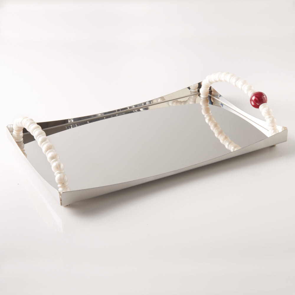 Taca nierdzewna z perłami Collier Giannini