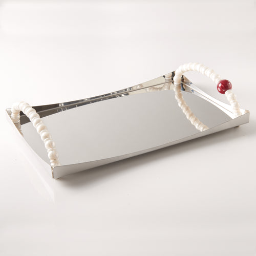 Taca nierdzewna z perłami Collier Giannini