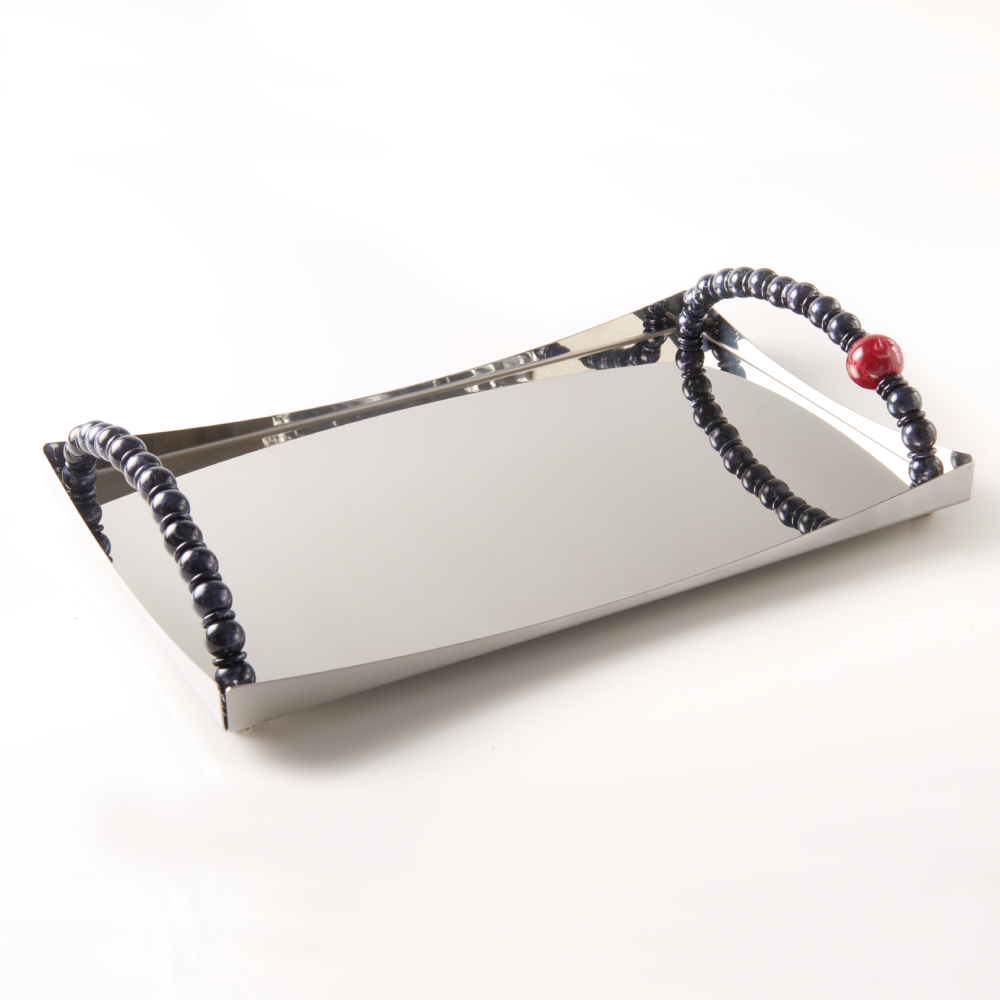 Taca nierdzewna z perłami Collier Giannini