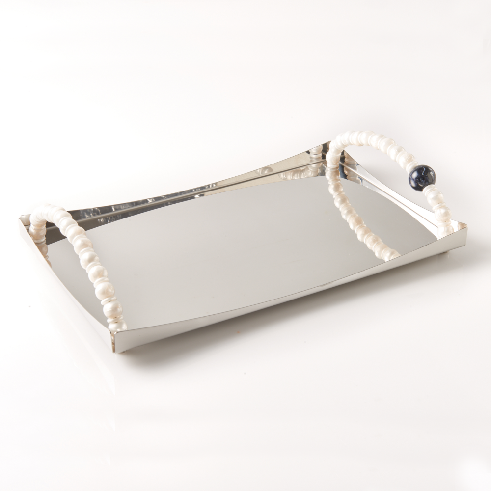 Taca nierdzewna z perłami Collier Giannini