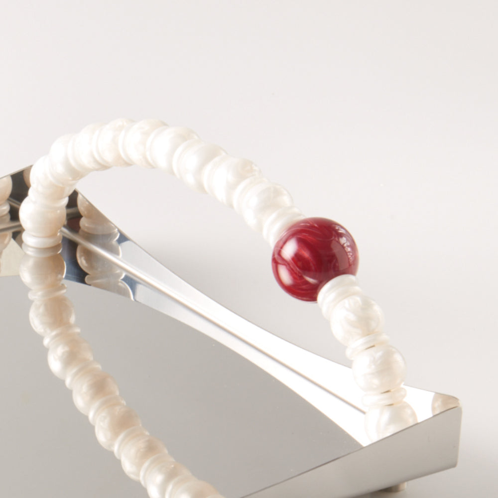 Taca nierdzewna z perłami Collier Giannini