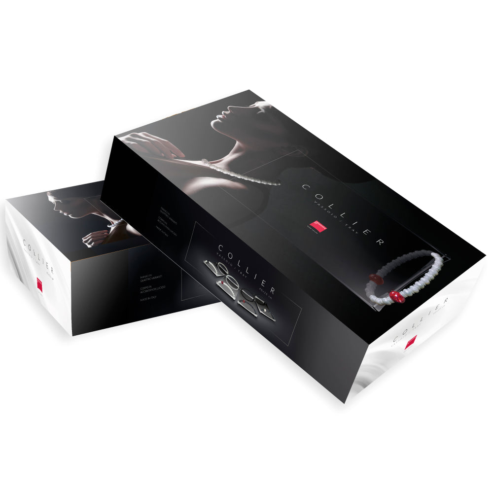 Taca nierdzewna z perłami Collier Giannini