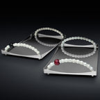 Taca nierdzewna z perłami Collier Giannini