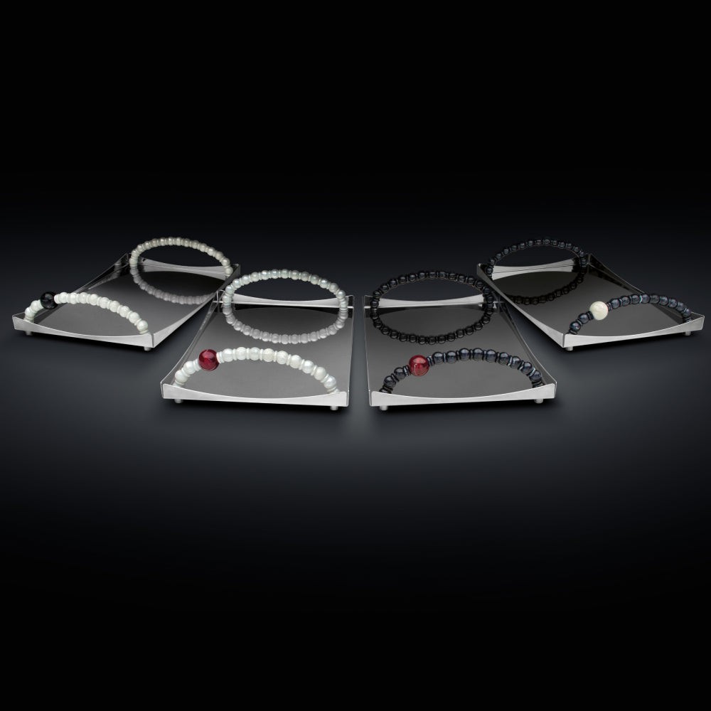 Taca nierdzewna z perłami Collier Giannini