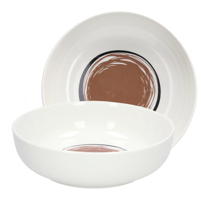 Talerz do zupy z brązowym wzorem 18 cm| Scapol.shop |Tognana