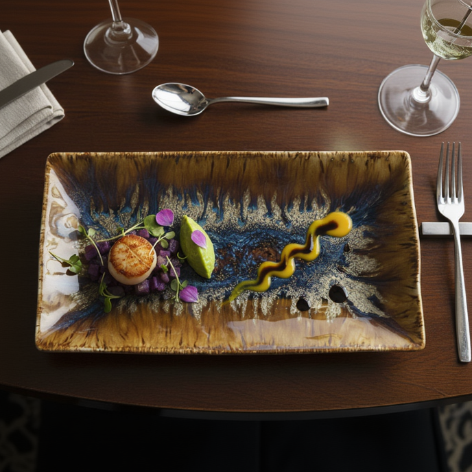 Talerz prostokątny Reef Oyster 23 x 13 cm Tognana