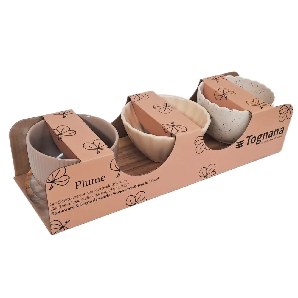Zestaw Misek Tapas Plume Tognana.